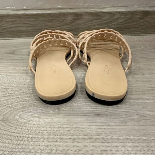 Hermès Rivage sandals size 40 like new, beige rubber chain design