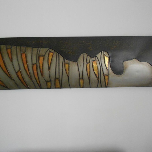 Decorative metal wall panels used, 3D set