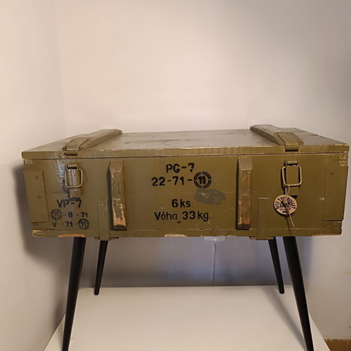 Russian army ammunition box table, antique