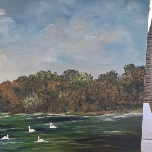 Handmade oil painting landscape new 70x100x1.5cm