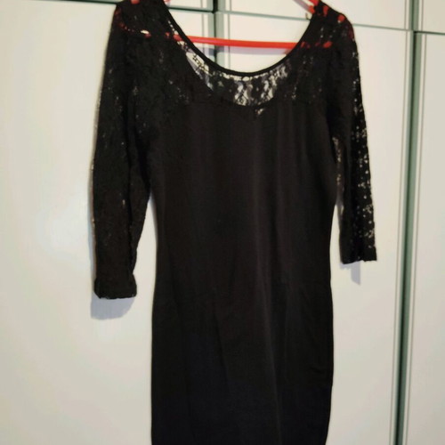 off shoulder prom dress black KRIS MARAN - Mini Dress With Jewelry Straps main image 1