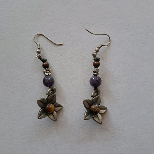 Handmade earrings used, set of 3 pairs faux bijoux