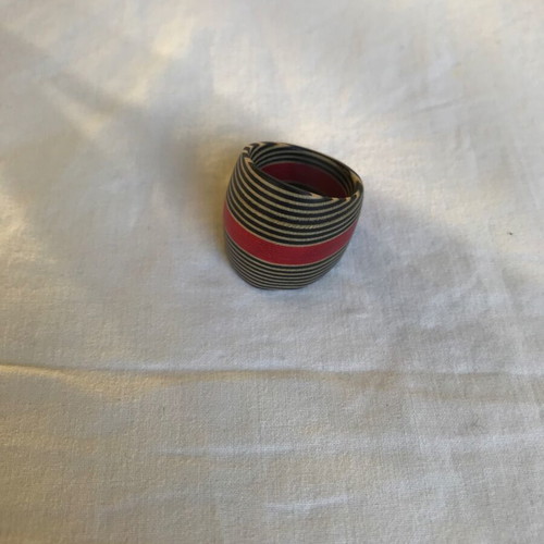 Handmade wooden ring multicolored new 18mm