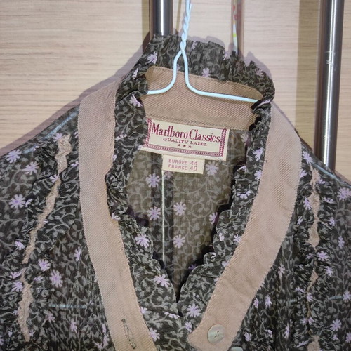 Vintage Marlboro Classics Sheer Floral Shirt size 44 like new
