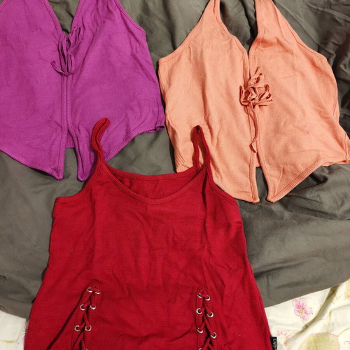 T-shirts pack of 3, red and pink, size S