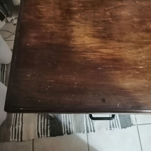 Interwar desk used, solid wood with two drawers
