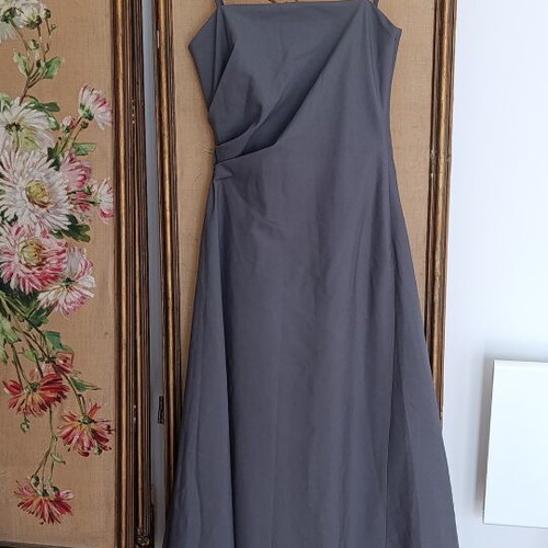 Zara ZW Collection Limited Edition Wool Blend Maxi Dress, Small, Slate Grey