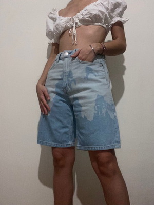 Τζιν Ombre Unisex βερμούδα σαν καινούργιο, νούμερο 30, H&M