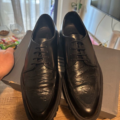 Zara leather men's casual shoes used, black, sizes 40.5-41