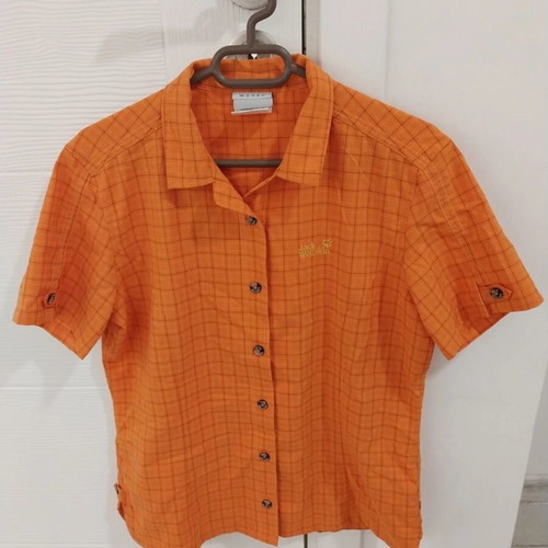 Jack Wolfskin Women's Travel Button Down Shirt Size Small UK10 Orange used