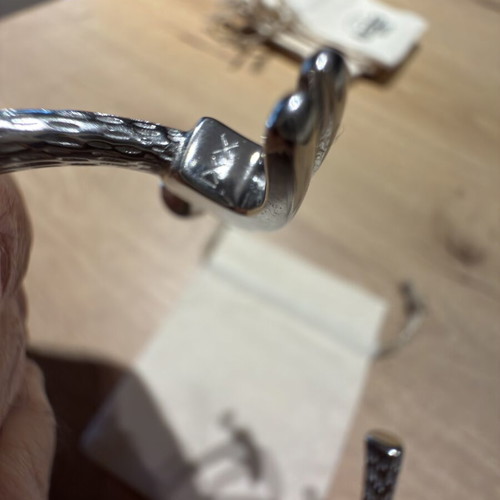Elegatto Hammer Cuff Bracelet new, silver stainless steel