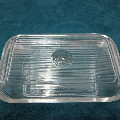 Duralex France Vintage glass butter dish used