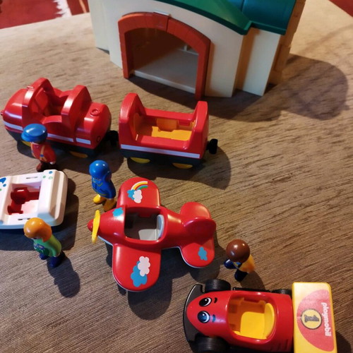 Playmobil 123 set like new with train station, vehicles and figures