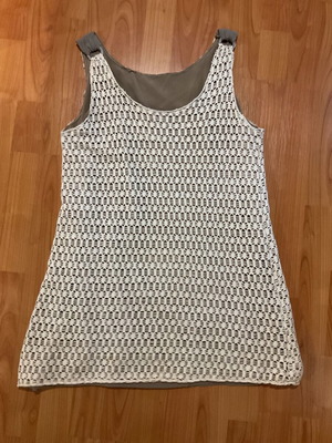 Mesh blouse used, size L, beige, double lining