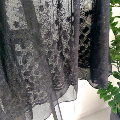 Sisley maxi skirt with tulle and embroidery like new, size small/medium, black
