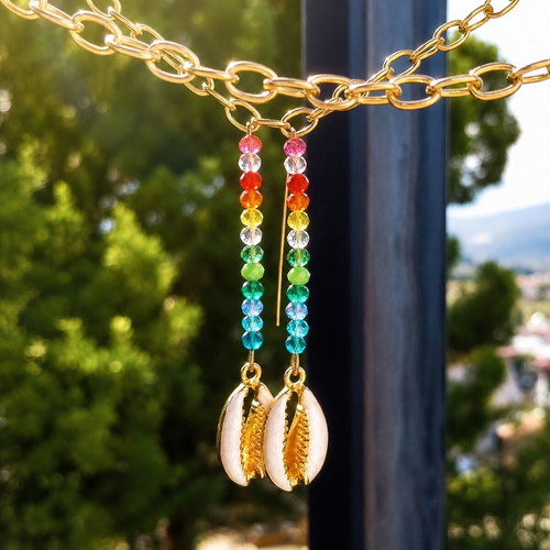 Handmade earrings with shell new
