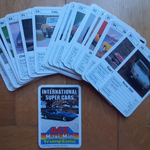 Ace Maxi Mini TrumpGame used set of 24 mini car cards