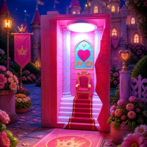 Princess Peach Castle lamp like new with RGB effects
