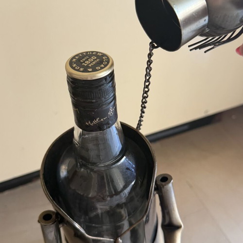 Metal Bottle Holder like new, handmade industrial style