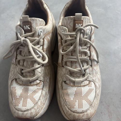 Michael Kors trainers beige with MK monogram, size US 8.5 / EU 39