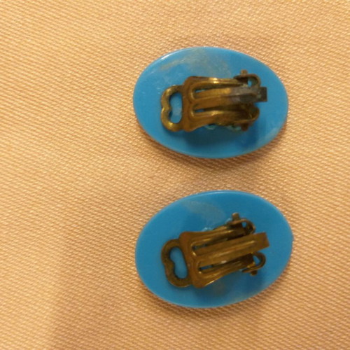 Oval Blue Earrings