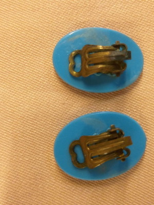 Oval Blue Earrings
