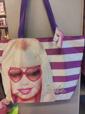 Τσάντα Barbie υφασμάτινη ώμου ροζ και μωβ καινούργια