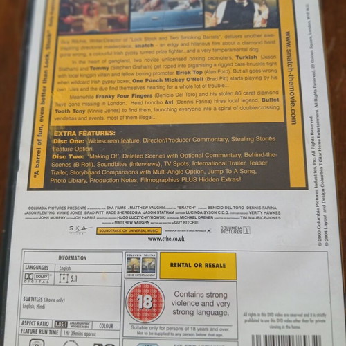 Snatch DVD used, comedy action crime without Greek subtitles