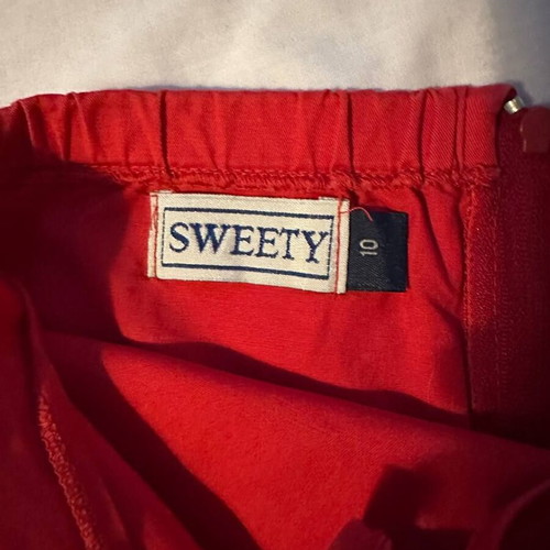 Girls' Dress Like New, Size 10 Years, Red with Ruffles