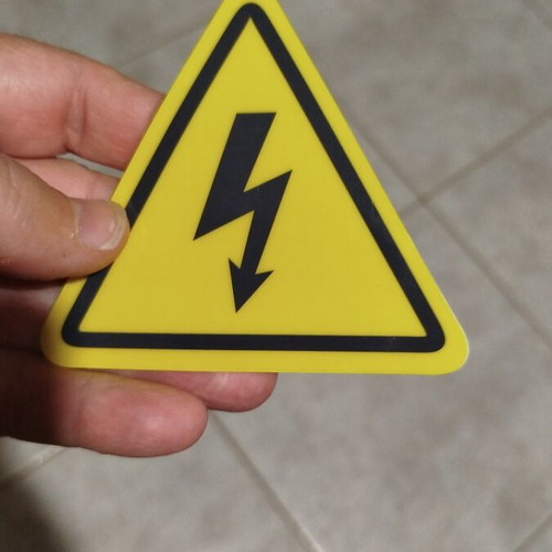 Electricity sticker new, waterproof vinyl with lightning bolt