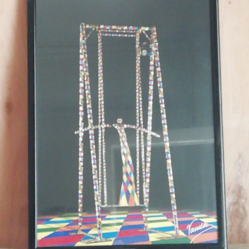 Vintage photo frame artwork by painter Vassiliki like new