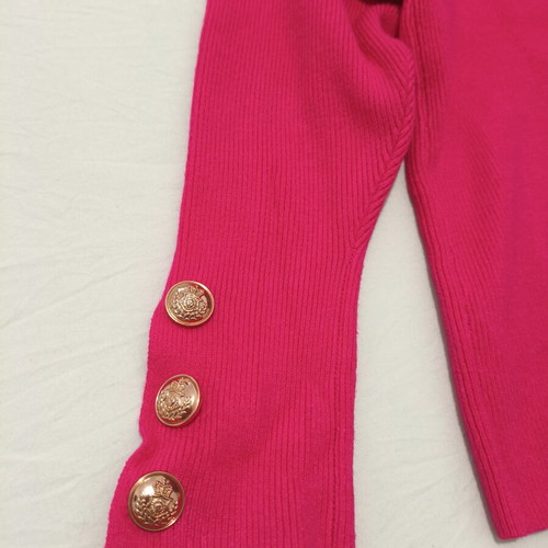 Just Woman fuchsia knit sweater V-neck size M new