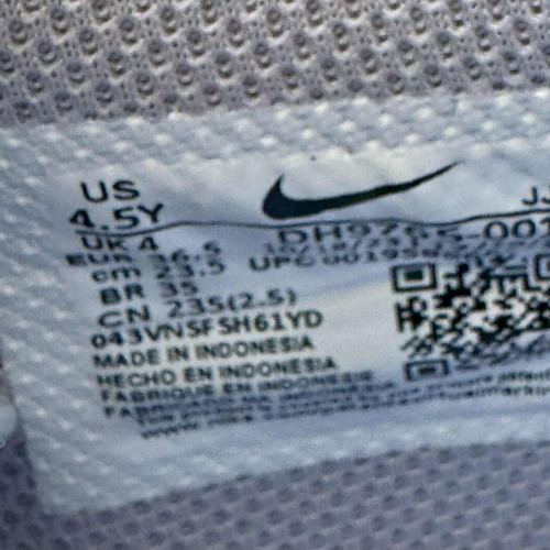 Nike Dunk Low athletic shoes used, size 36.5, white and gray