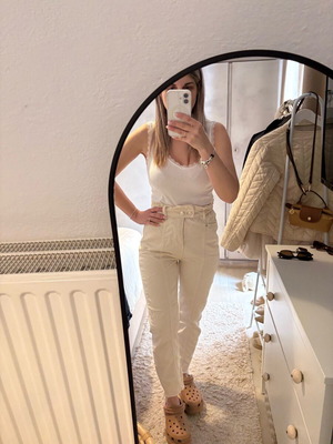 Zara jeans like new, beige, size XXS 32 4