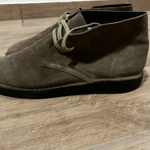 Men's suede leather casual boots beige like new, size 43 Italian