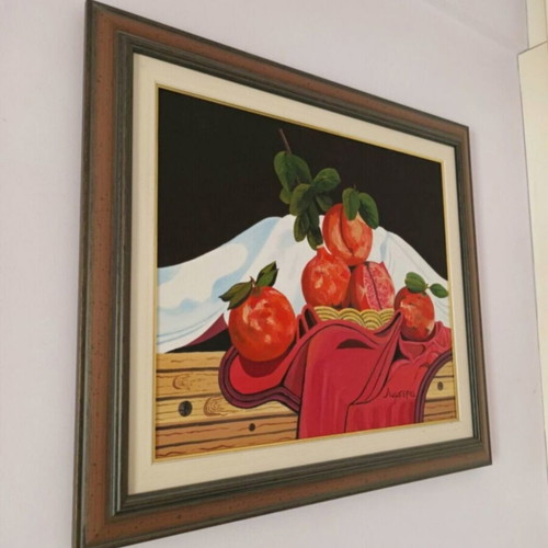 Oil painting on canvas used, 80x70 cm with frame