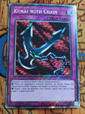 Kunai With Chain Platinum Secret Rare κάρτα Yu-Gi-Oh! σε άριστη κατάσταση
