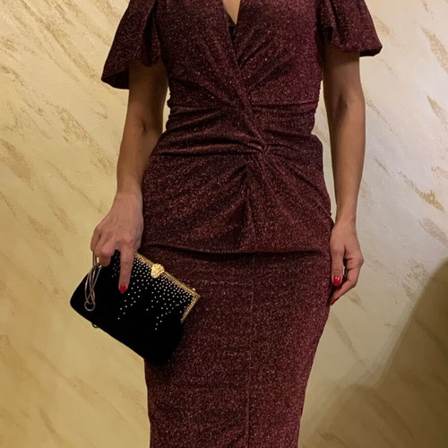 Guess dress new in marsala color with lurex, size M