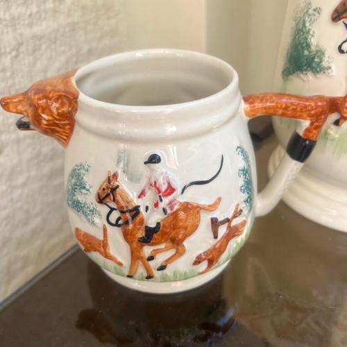 Portland ceramic jug and creamer hunting theme like new