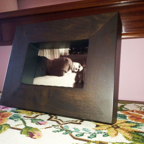 Brown wooden solid rectangular frame like new