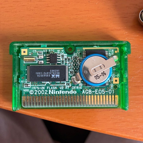 Pokemon Emerald cartridge used for Game Boy Advance