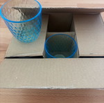 Blue glass cups 290 ml set of 6 new
