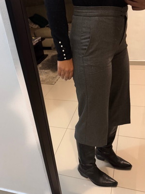 Mango gray zip culottes size 38 like new