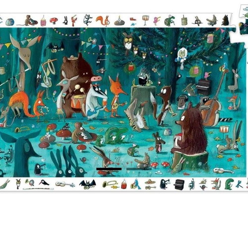 Puzzle Concert in the Forest 35 Pieces with Observation Poster Djeco