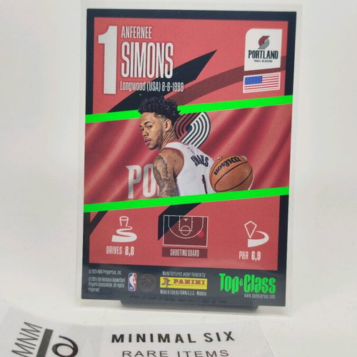 Simons Supersonic NBA Panini Top Class collectible card like new