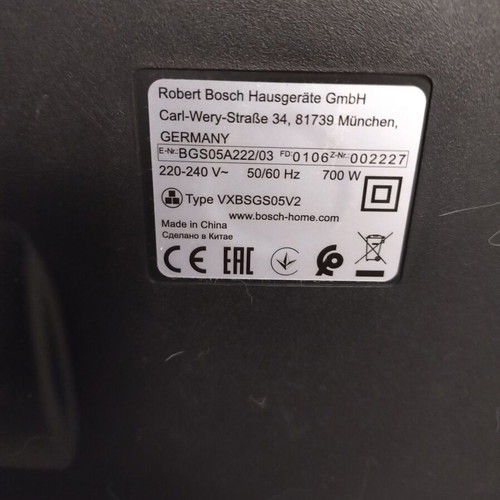 Bosch BGS05A222 Vacuum Cleaner like new with washable filter and accessories