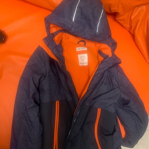 Children's jacket 7-8 years dark blue H&M used, winter with hood