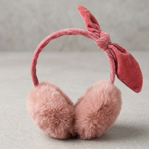 Earmuffs with Velvet Bow like new, pink, warm and stylish