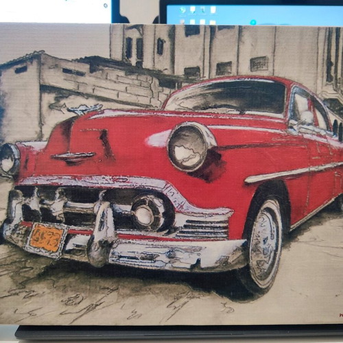 Canvas print gel painting 30x40 like new