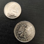 German coins used, pack of 5 pieces 1969-1988